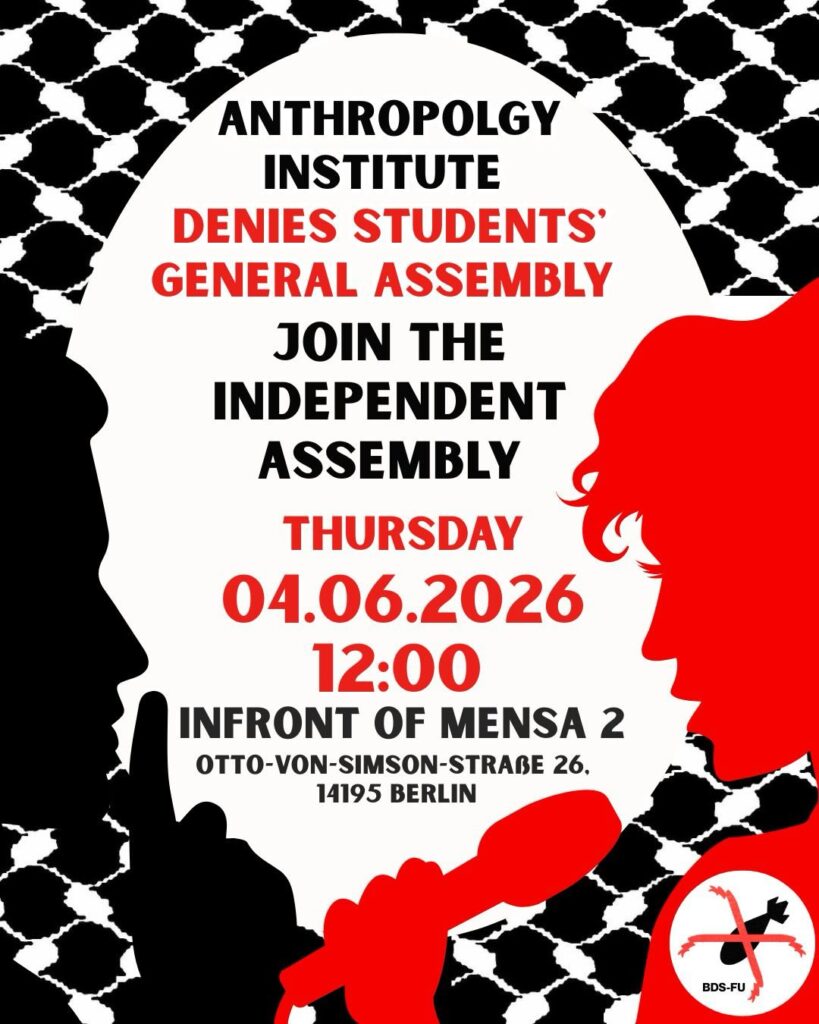 ANTHROPOLOGY INSTITUTE DENIES STUDENTS GENERAL ASSEMBLY -  JOIN THE INDEPENDANT ASSEMBLY