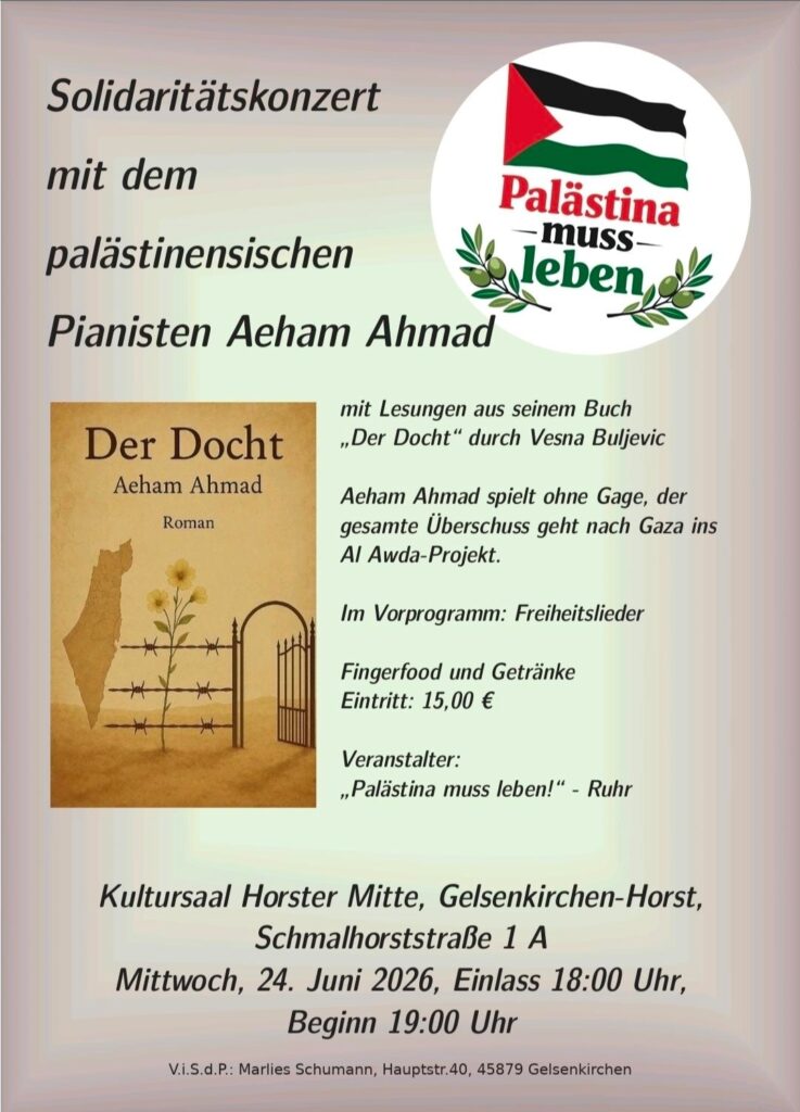 Palästina muss leben - Solidaitätskonzert mit dem palästinensischen Pianisten  Aeham Ahmad