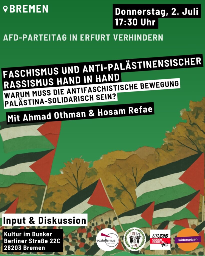 Input & Diskussion - Faschismus und anti-palästinensischer Rassismus Hand in Hand