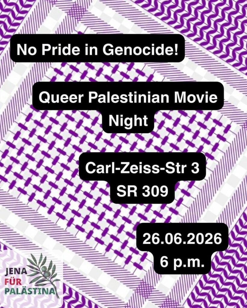 No Pride in Genocide!  Queer Palestinian Movie Night