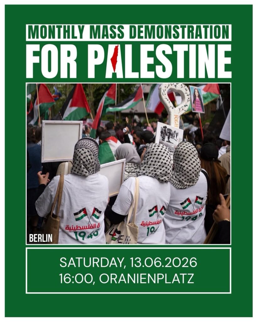 Monthly mass demonstration for Palestine in Berlin