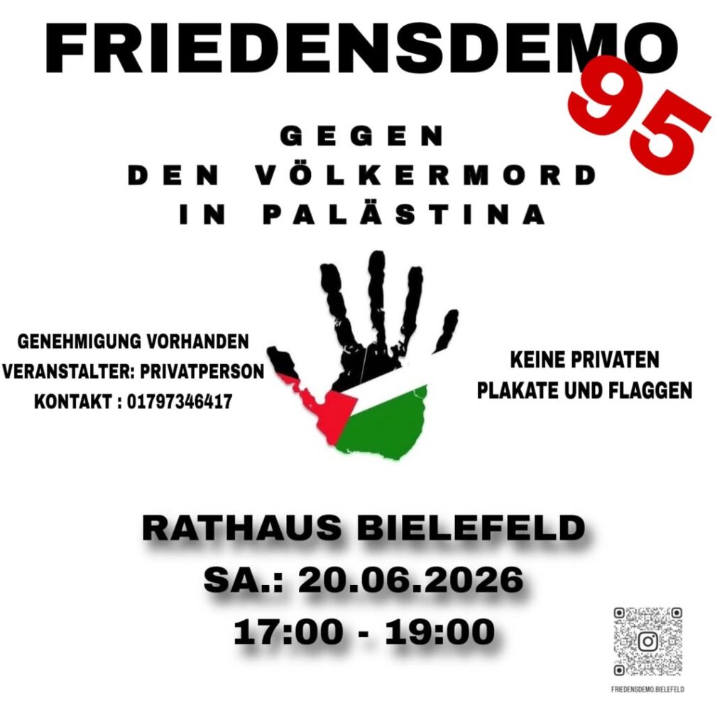 FRIEDENSDEMO BIELEFELD 95 🇵🇸 GEGEN DEN VÖLKERMORD IN PALÄSTINA