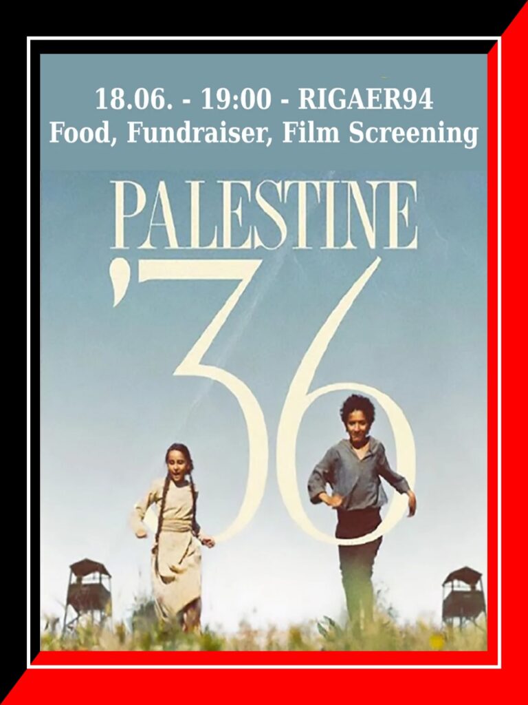 🇵🇸🍽 Essen, Spendenaktion, Filmvorführung „Palästina ’36“ 🎥🇵🇸