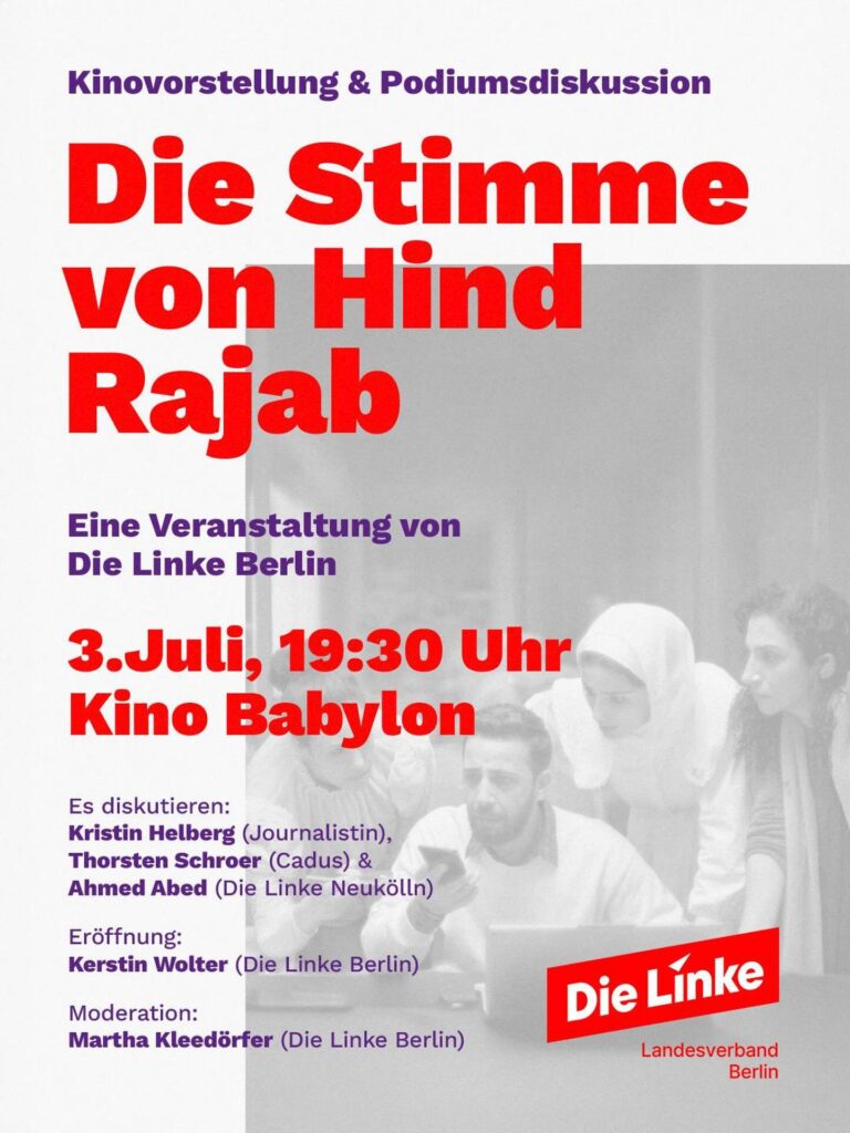 Kinovorstellung & Podiumsdiskussion - Die Stimme von Hind Rajab
