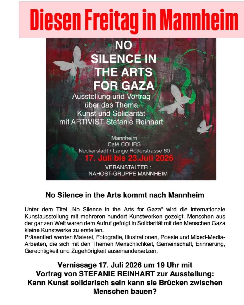 Ausstellung und Vortrag - No silence in the arts for Gaza