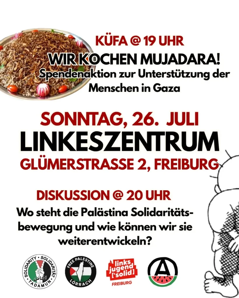 Wir kochen Mujadara! & Diskussion - Spendenaktion zur Unterstützung der Menschen in Gaza