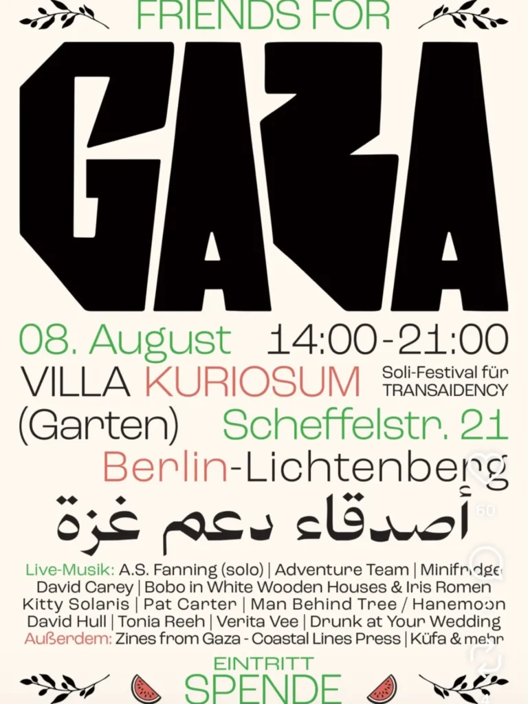 Friends for Gaza – Soli-Festival für Transaidency