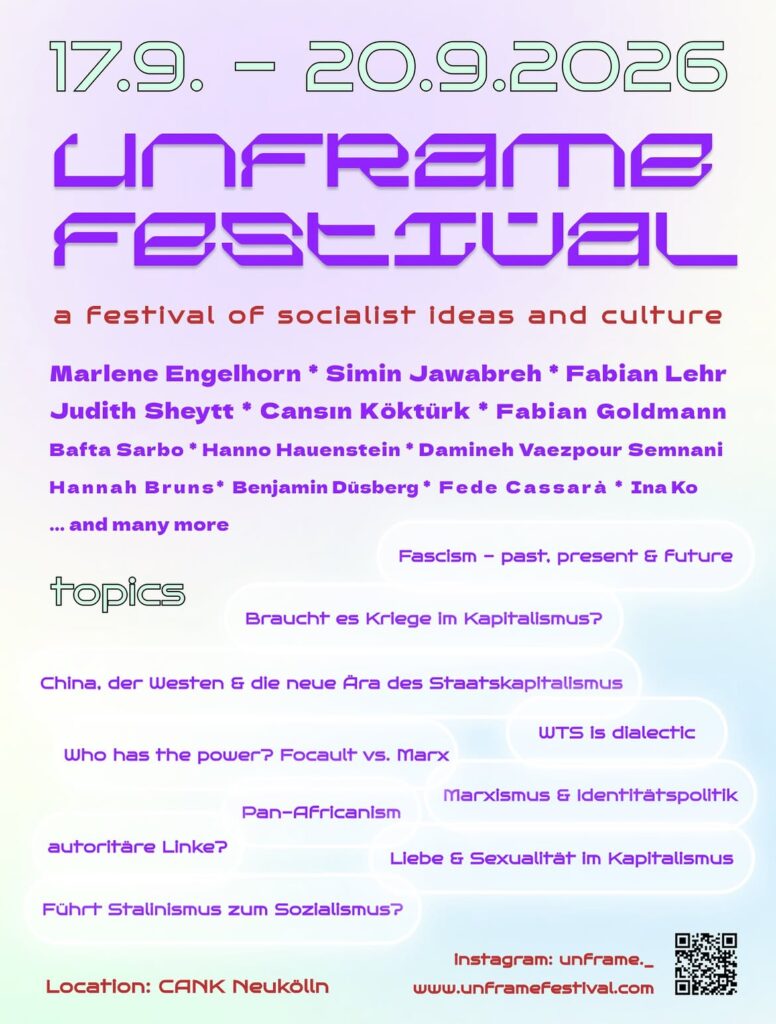 Unframe festival - a festival of socialist ideas and culture