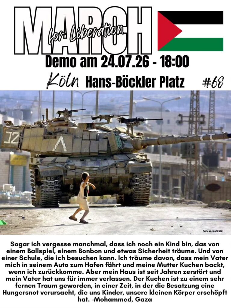 March for Liberation - Demo in Köln - Hans-Böckler Platz