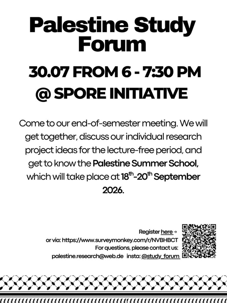 Palestine Study Forum - Come to our end-of-semester meeting