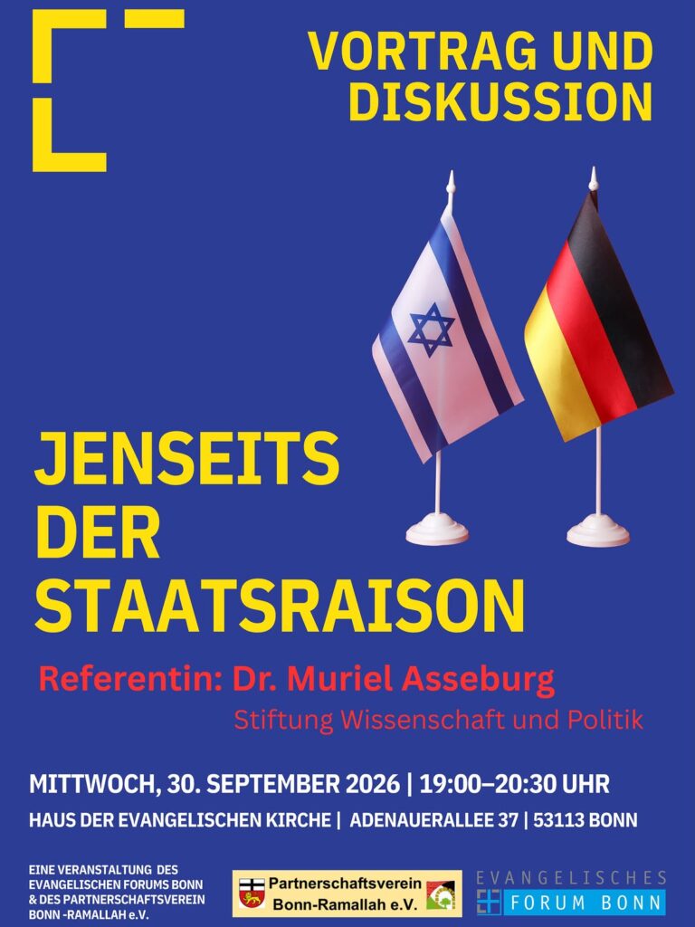 Jenseits der Staatsraison - Veranstaltung mit Dr. Muriel Asseburg von der Stiftung Wissenschaft & Politik