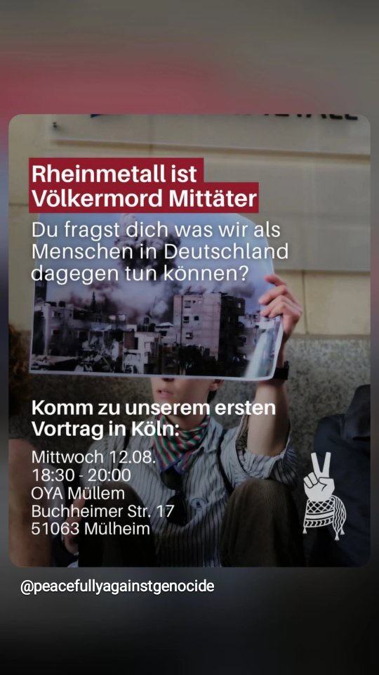 Vortrag: Rheinmetall ist Völkermord Mittäter