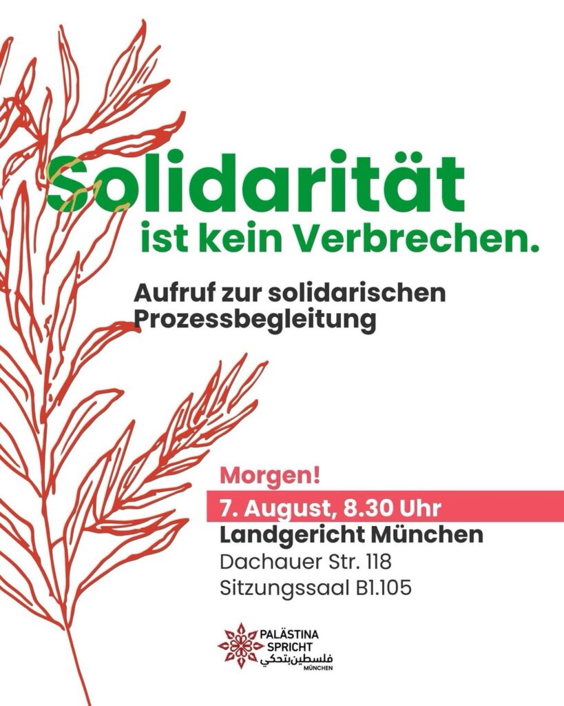 Solidarität ist kein Verbrechen - Aufruf zur solidarischen Prozessbegleitung
