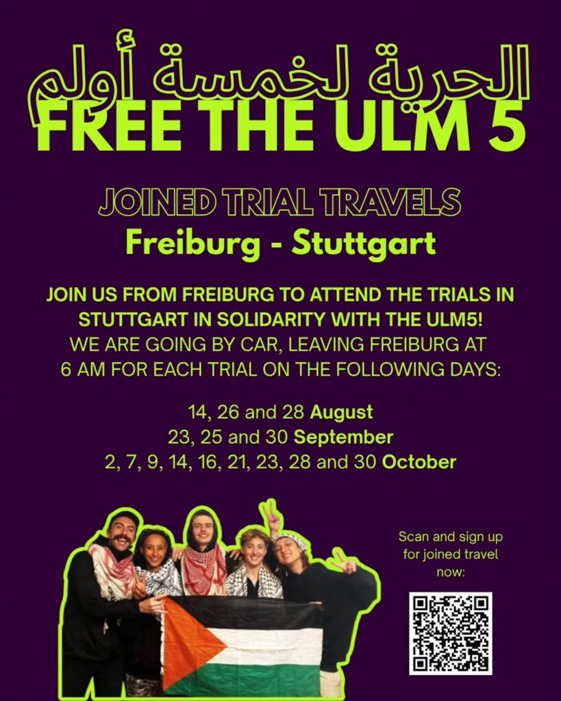 Free the Ulm 5 - Joined Trial Travels - Freiburg - Stuttgar