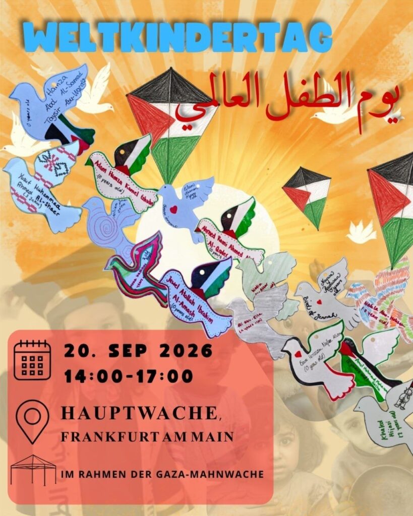 W E L T K I N D E R T A G - IM RAHMEN DER GAZA-MAHNWACHE