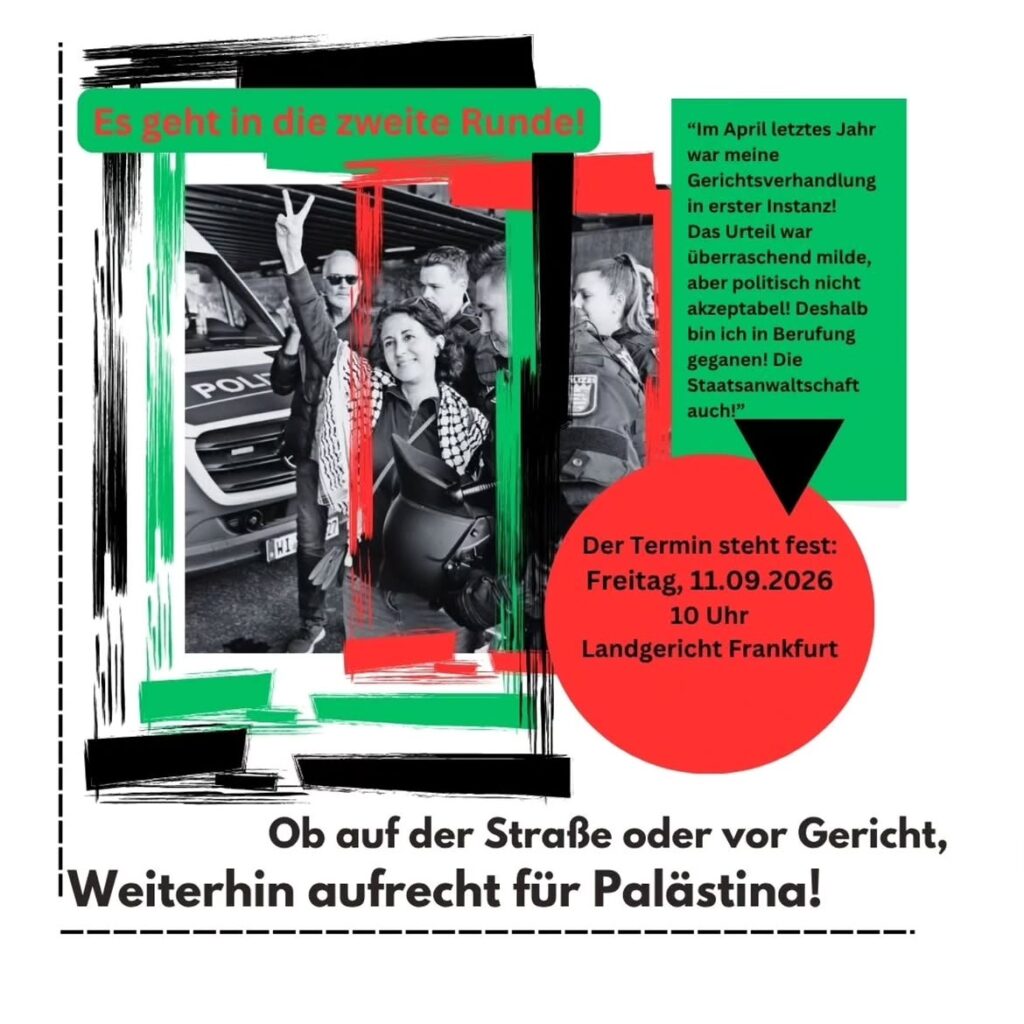 Ob auf der Straße oder vor Gericht, weiterhin aufrecht für Palästina!