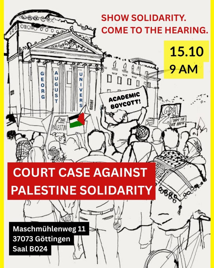 Court case against Palestine Solidarity