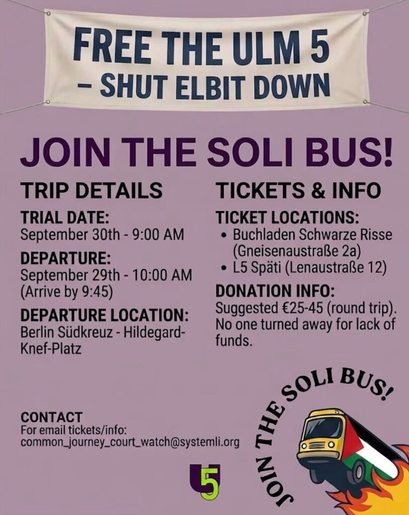 Join the Solibus - Free the ULM5- Shut Elbit down