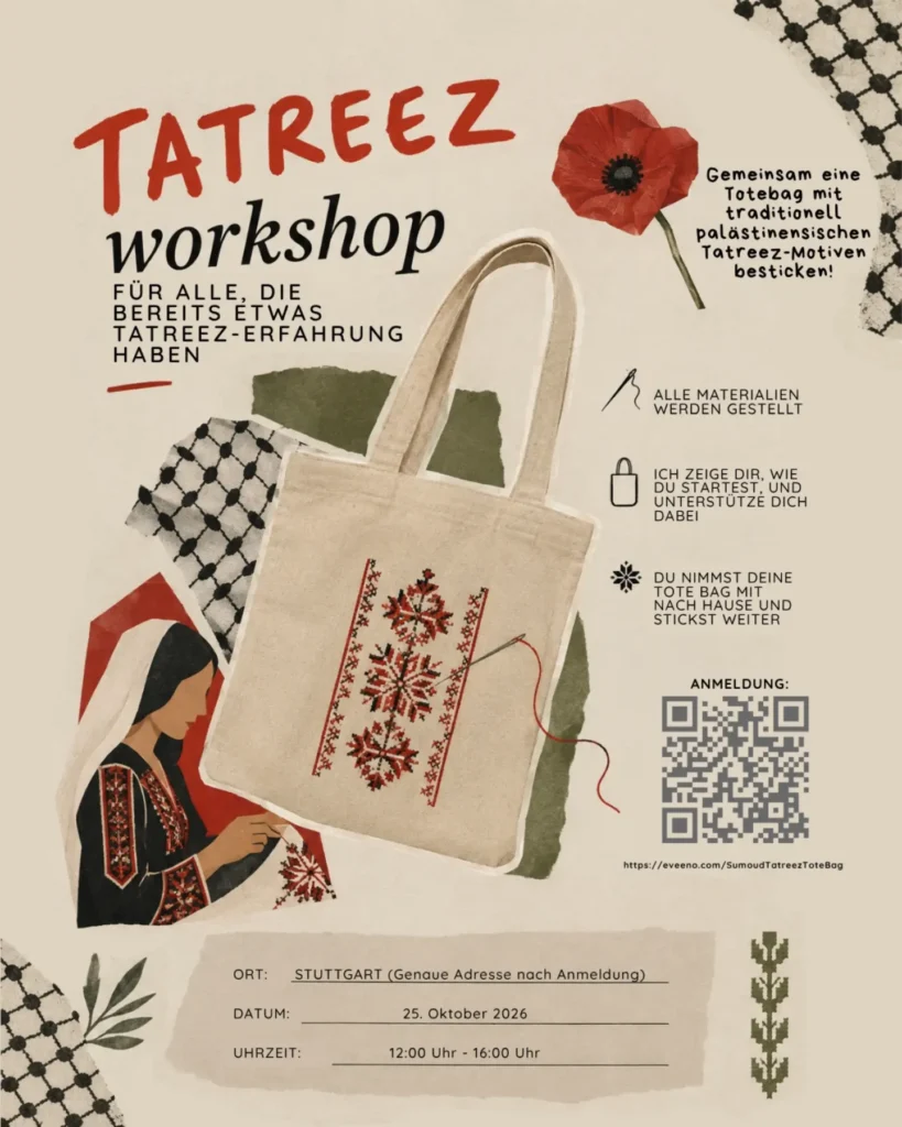 Tatreez Workshop – Sticken auf einer Totebag - Anmeldung erforderlich