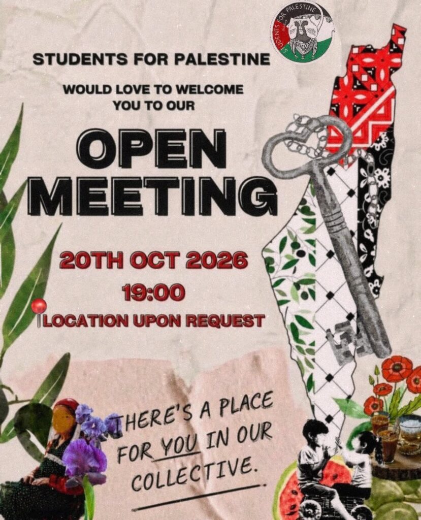 Students for Palestine would love to welcome you to our Open Meeting