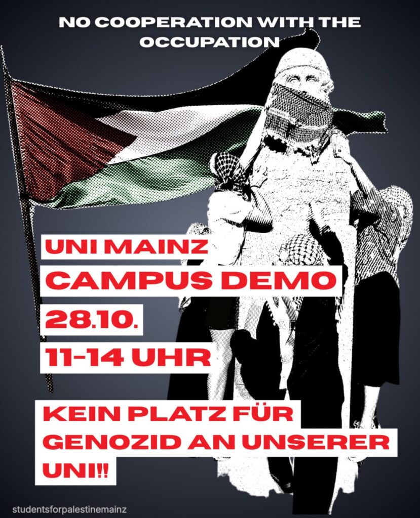 Campus Demo - Kein Platz für Genozid an unserer Uni!